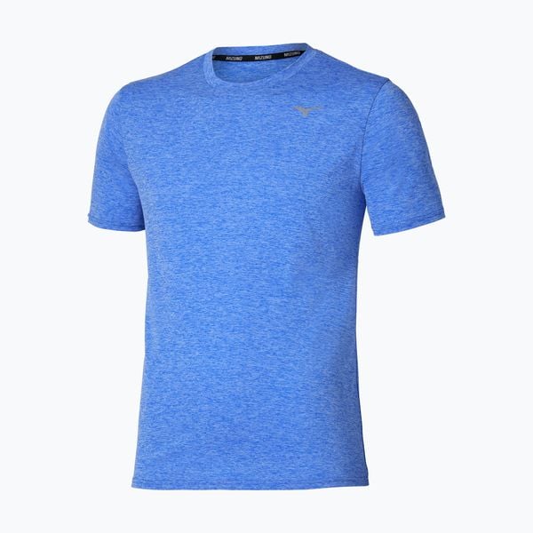 Koszulka do biegania męska Mizuno Impulse Core Tee. Niebieskie koszulki sportowe męskie Mizuno, m, bez wzorów, z materiału, bez kołnierzyka, bez ramiączek, do biegania. Za 139.99 zł.