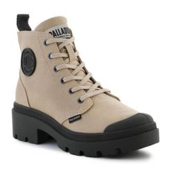 Buty Palladium Pallabase Twill W 96907-211-M beżowy. Brązowe obuwie sportowe damskie bez wzorów. Za 681.40 zł.