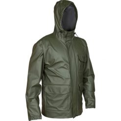 Kurtka przeciwdeszczowa outdoor SOLOGNAC 300. Brązowe kurtki męskie SOLOGNAC, l, bez wzorów, z materiału, sportowe, bez kaptura. Za 179.99 zł.