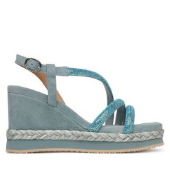 Espadryle Alma En Pena. Niebieskie sandały damskie Alma en Pena, bez wzorów, bez obcasa, bez zapięcia. Za 449.99 zł.