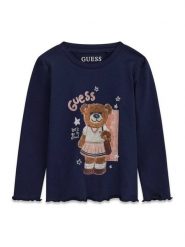 Guess Kids T-Shirt 183729 Niebieski Classic Fit. Niebieskie t-shirty i topy dla dziewczynek Guess Kids, z aplikacjami, bez ramiączek. Za 94.99 zł.