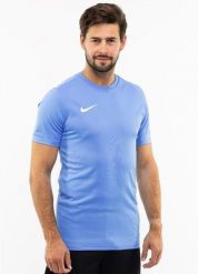 Koszulka treningowa męska Nike Park Vii. Niebieskie koszulki sportowe męskie Nike, l, bez wzorów, z materiału, bez kołnierzyka, bez ramiączek, na fitness i siłownię, dri-fit (nike). Za 89.99 zł.