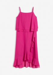 Sukienka szyfonowa. Czerwone sukienki dla dziewczynek bonprix, na lato, bez wzorów, z szyfonu, bez ramiączek. Za 124.99 zł.