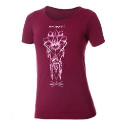 Koszulka turystyczna OUTDOOR WOOL PRO z wełną merino Damska. Fioletowe t-shirty damskie Brubeck, s, bez wzorów, z poliamidu, bez kołnierzyka. Za 224.99 zł.