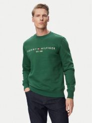 Tommy Hilfiger Bluza Logo MW0MW11596 Zielony ciemny Regular Fit. Zielone bluzy męskie Tommy Hilfiger, m, bez wzorów, z syntetyku, bez kaptura. Za 449.99 zł.
