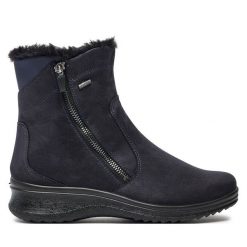 Botki Ara. Niebieskie botki damskie Ara, bez obcasa, na płaskiej podeszwie, bez zapięcia. Za 539.99 zł.