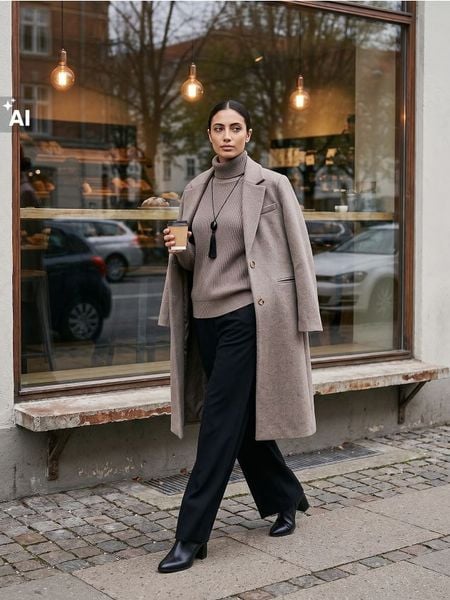 Prążkowany sweter z golfem - brązowy. Brązowe swetry damskie Sinsay, l, bez wzorów, prążkowane, bez kołnierzyka, bez ramiączek, bez kaptura. Za 39.99 zł.
