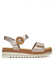 Remonte Sandały CEO-D0Q52-31 Złoty. Żółte sandały damskie Remonte, bez wzorów, ze skóry, bez obcasa, na płaskiej podeszwie, bez zapięcia. Za 379.99 zł.