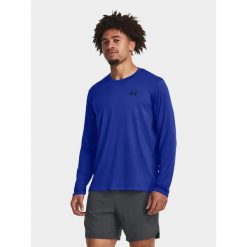 Koszulka longsleeve fitness męska UNDER ARMOUR z długim rękawem. Czarne bluzy męskie Under Armour, m, bez wzorów, bez kaptura. Za 169.99 zł.