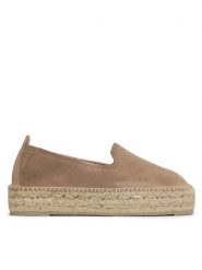 Manebi Espadryle Double Sole Espadrilles W 1.9 D0 Beżowy. Brązowe espadryle damskie Manebi, bez wzorów, ze skóry, bez obcasa, bez zapięcia. Za 399.99 zł.