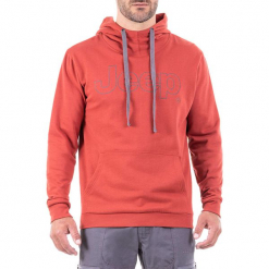 Bluza w kolorze pomarańczowym. Brązowe bluzy męskie Jeep, z nadrukiem. W wyprzedaży za 112.95 zł.