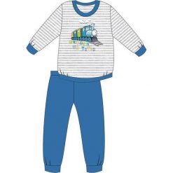 Piżama Kids Boy 593/74 Train niebiesko-biała 92. Białe bielizna dla chłopców Cornette. Za 53.57 zł.