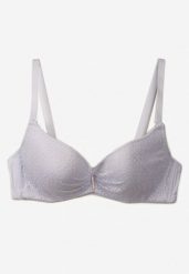 Biały Biustonosz Full Cup Ozdobiony Koronką i Małą Zawieszką z Cyrkonii Nedolse. Białe biustonosze Renee, z aplikacjami, z jeansu. Za 34.99 zł.
