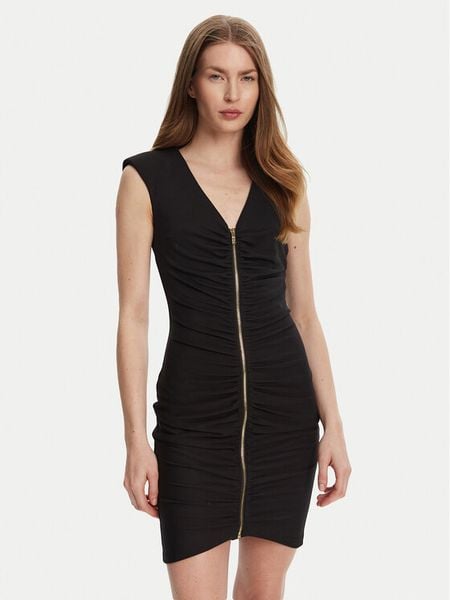 Just Cavalli Sukienka koktajlowa 78PAO949 Czarny Slim Fit. Czarne sukienki damskie Just Cavalli, bez wzorów, z syntetyku, wizytowe, bez kołnierzyka, bez ramiączek. Za 729.00 zł.