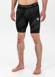 Spodenki męskie Pitbull kompresyjne Dot Camo II. Szare krótkie spodenki sportowe męskie PITBULL, l, bez wzorów, z materiału. Za 139.00 zł.