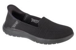 Buty do chodzenia damskie, Skechers Slip-Ins On The Go Flex - Camellia. Czarne obuwie sportowe damskie Skechers, bez wzorów, z materiału, trekkingowe. Za 487.00 zł.