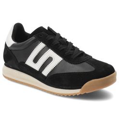 Sneakersy damskie Filippo, cholewka ze skóry naturalnej licowej i zamszowej wiązany fason z zabudowanym przodem, czarne, DP7686/26. Czarne półbuty damskie Filippo, bez wzorów, ze skóry, bez obcasa, bez zapięcia. Za 189.00 zł.