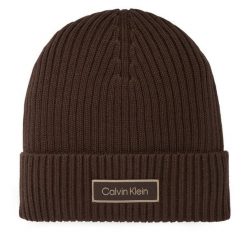 Czapka Calvin Klein. Brązowe czapki i kapelusze męskie Calvin Klein, na zimę, bez wzorów. Za 169.99 zł.