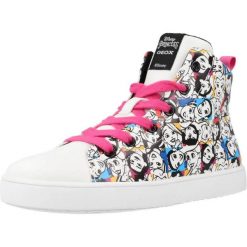 Buty GEOX J KATHE GIRL Biały. Białe obuwie sportowe damskie Geox, bez wzorów, z syntetyku, na fitness i siłownię. Za 189.99 zł.