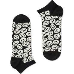 Happy Socks - Stopki Twisted Smile. Czarne skarpety damskie Happy Socks, z bawełny. W wyprzedaży za 19.90 zł.