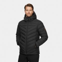 Kurtka męska puchowa Alpinus Monviso puch kaczy. Niebieskie kurtki męskie Alpinus, na zimę, l, z aplikacjami, z materiału, klasyczne, z kapturem. Za 599.99 zł.