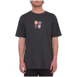 T-shirt Volcom Flower Budz – Stealth. Brązowe koszulki sportowe męskie Volcom, bez wzorów, bez kołnierzyka, bez ramiączek, trekkingowe. Za 174.00 zł.