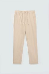 Spodnie chłopięce lniane perłowe Cabres 103. Białe spodnie materiałowe dla chłopców Big Star, bez wzorów, z tkaniny. Za 249.99 zł.