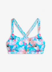 Biustonosz bikini bustier ze skrzyżowanymi ramiączkami. Bikini damskie bonprix, bez wzorów. Za 47.99 zł.