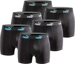 Bokserki majtki męskie Puma Boxershorts 6-pak bawełniane. Czarne bokserki męskie Puma, l, bez wzorów, z bawełny. Za 169.00 zł.