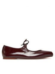 Balagan Baleriny Batsheva Bordowy. Czerwone baleriny damskie BALAGAN, bez wzorów, ze skóry, bez obcasa. Za 569.99 zł.