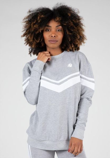 Hailey Duża bluza - Szary Melange. Szare bluzy damskie GORILLA WEAR, m, bez wzorów, z bawełny, bez kaptura. Za 305.00 zł.