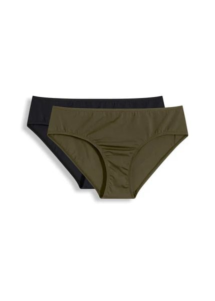 Figi bikini (2 pary). Czerwone bikini damskie bonprix, bez wzorów. Za 45.98 zł.