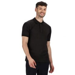 Męska Koszulka Polo Coolweave. Czarne koszulki polo męskie Regatta, m, bez wzorów, z materiału, bez ramiączek. Za 67.99 zł.
