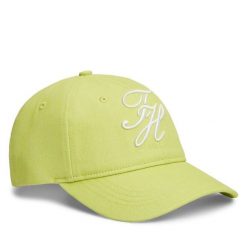 Czapka z daszkiem Tommy Hilfiger. Zielone czapki i kapelusze damskie Tommy Hilfiger, bez wzorów. Za 209.99 zł.