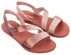 Sandały damskie Ipanema Vibe. Czerwone sandały damskie Ipanema, bez wzorów, z gumy, bez obcasa, bez zapięcia. Za 159.99 zł.