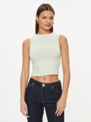 Guess Bluzka Ofelia W4GP52 KBYN0 Zielony Regular Fit. Zielone bluzki damskie Guess, xl, z aplikacjami, z syntetyku, bez kołnierzyka, bez ramiączek. Za 219.99 zł.