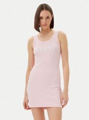 Guess Sukienka codzienna V5GK06 K8RT2 Różowy Slim Fit. Czerwone sukienki damskie Guess, na co dzień, s, z aplikacjami, z wiskozy, bez kołnierzyka, bez ramiączek, proste. Za 149.99 zł.