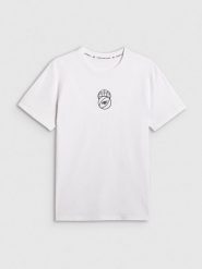 4F T-shirt regular z nadrukiem męski - biały XXL. Białe t-shirty męskie 4f, m, bez wzorów, z bawełny, klasyczne, bez kołnierzyka. Za 59.99 zł.
