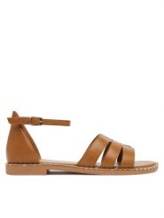 Clara Barson Sandały WS2607-02 Brązowy. Brązowe sandały damskie Clara Barson, bez wzorów, z materiału, bez obcasa, na płaskiej podeszwie, bez zapięcia. Za 99.99 zł.