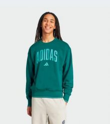 Bluza męska adidas Collegiate Sweat zielona JM1733. Zielone bluzy męskie Adidas, m, bez wzorów, z bawełny, bez kaptura, na fitness i siłownię. Za 200.99 zł.