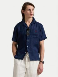 Polo Ralph Lauren Koszula 710966421001 Granatowy Classic Fit. Niebieskie koszule męskie Polo Ralph Lauren, l, bez wzorów, ze lnu, bez kołnierzyka, bez ramiączek. Za 529.99 zł.