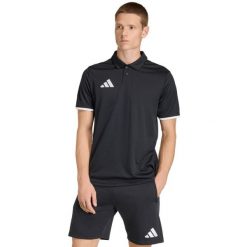 Koszulka męska adidas Entrada 26 Polo. Czarne koszulki polo męskie Adidas, m, bez wzorów, z poliesteru, bez kołnierzyka, bez ramiączek, do piłki nożnej, climacool (adidas). Za 78.99 zł.