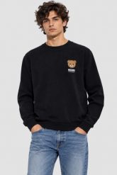 MOSCHINO Czarna bluza męska z logo, Rozmiar L. Czarne bluzy męskie MOSCHINO, l, bez wzorów, bez kaptura. W wyprzedaży za 689.99 zł.