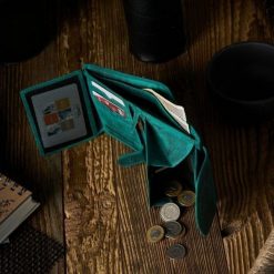 Paolo Peruzzi Portfel damski skórzany zielony T-12-GR plecaczek damski miejski vintage T-18-HGR zestaw prezentowy ZUP-117-GR. Zielone portfele damskie Paolo Peruzzi, bez wzorów. Za 431.57 zł.