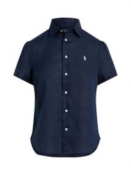 Polo Ralph Lauren Koszula 211973366506 Granatowy Regular Fit. Niebieskie bluzki damskie Polo Ralph Lauren, xs, bez wzorów, ze lnu, bez kołnierzyka, bez ramiączek. Za 729.99 zł.