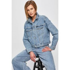 Calvin Klein Jeans - Kurtka. Niebieskie kurtki damskie Calvin Klein Jeans, m, bez wzorów, z bawełny, krótkie, bez kaptura. W wyprzedaży za 429.90 zł.