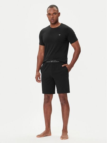 Emporio Armani Underwear Piżama EM000400 AF10776 MC108 Czarny Regular Fit. Czarne piżamy męskie Emporio Armani Underwear, m, bez wzorów, z bawełny, bez ramiączek. Za 439.99 zł.