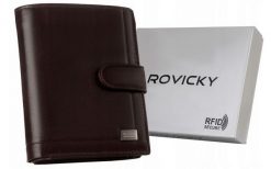 Portfel skórzany Rovicky PC-105L-BAR c. brązowy. Brązowe portfele męskie ROVICKY, bez wzorów, ze skóry. Za 84.00 zł.