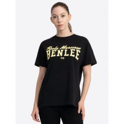 Damska koszulka z nadrukiem Benlee Lilly. Czarne koszulki sportowe damskie BENLEE, bez wzorów, bez kołnierzyka, bez ramiączek. Za 168.00 zł.