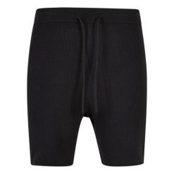 Prążkowane Szorty Urban Classics. Czarne szorty męskie Urban Classics, m, bez wzorów, prążkowane, eleganckie. Za 188.50 zł.